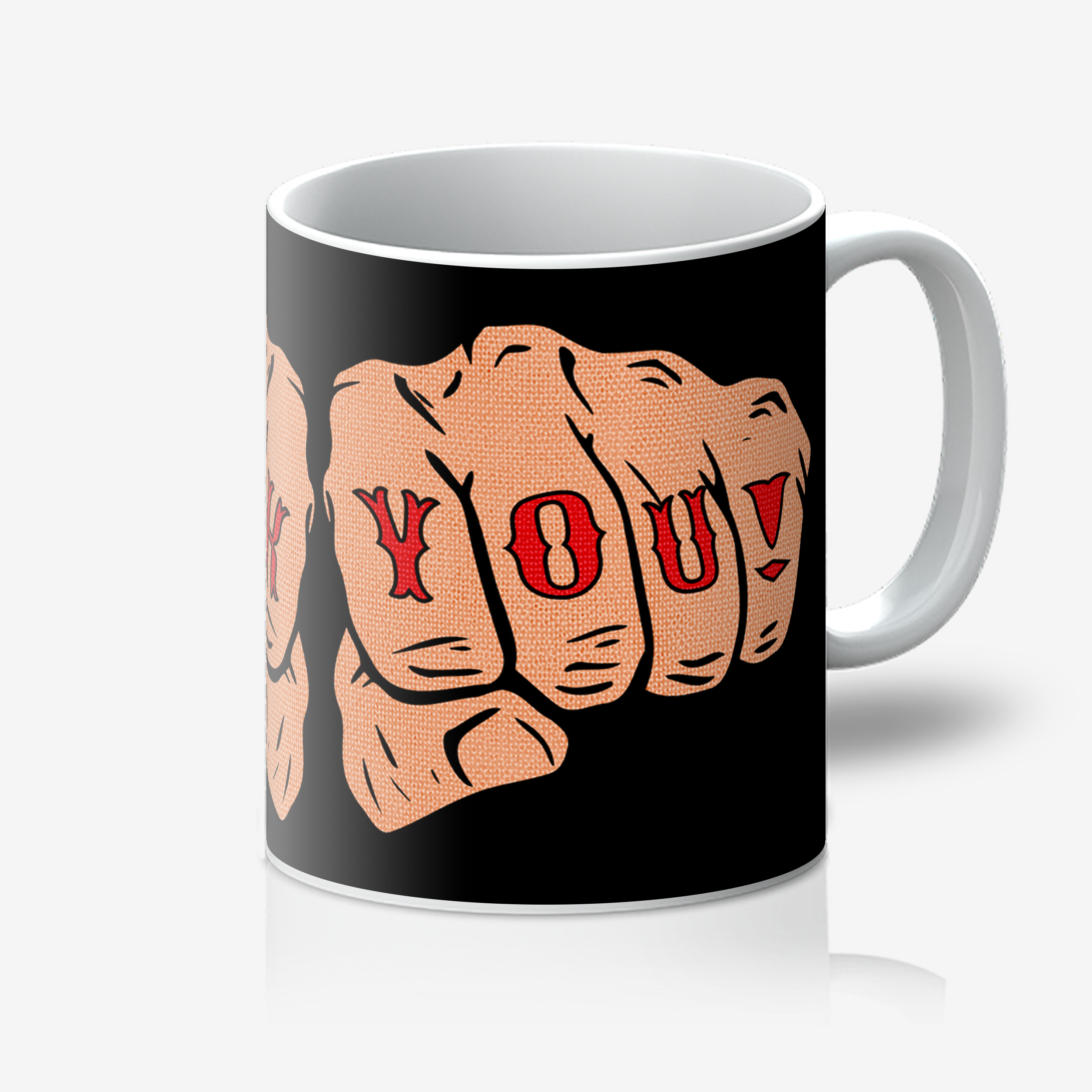 "Fuck You!" Knuckles. 11oz Tea/Coffee Mug